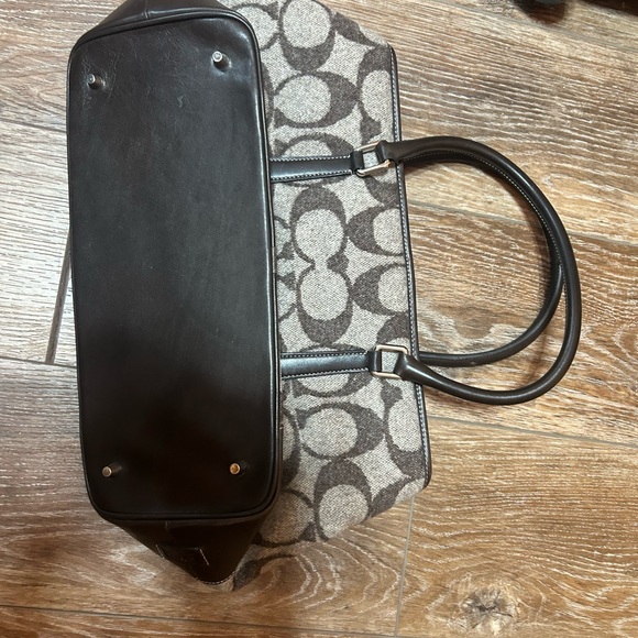 COACH 7721 Wool and Leather Large Brown Tote - Picture 4 of 4